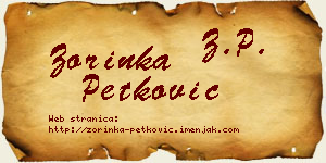 Zorinka Petković vizit kartica